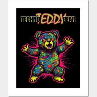 Teddy Bear Cool Techno Dancing Zombie Teddy Bear Posters and Art